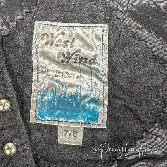 Vintage West Wind Fringe Studded Cropped Vest Black - Picture 5 of 7